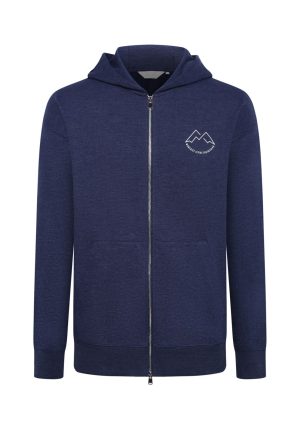 390 FZ HOODIE-Indigo Mel-Front 390 FZ HOODIE