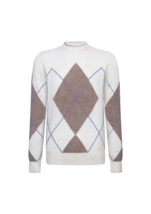 ARGYLE CREW- ECRU Argyle Crew