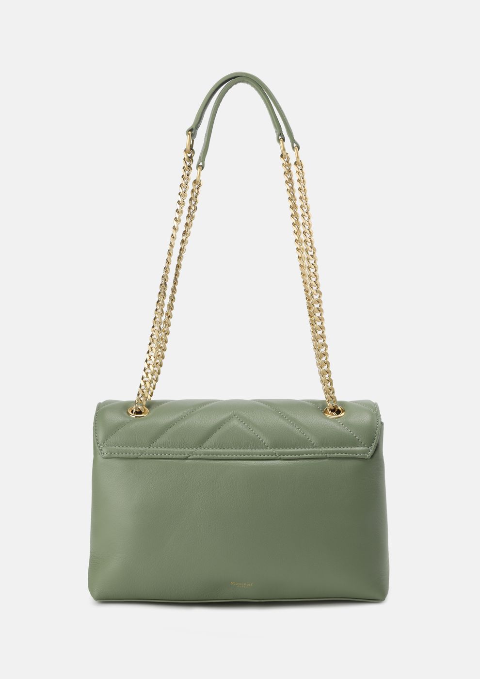 Leather Chain Strap Bag - Sage Green