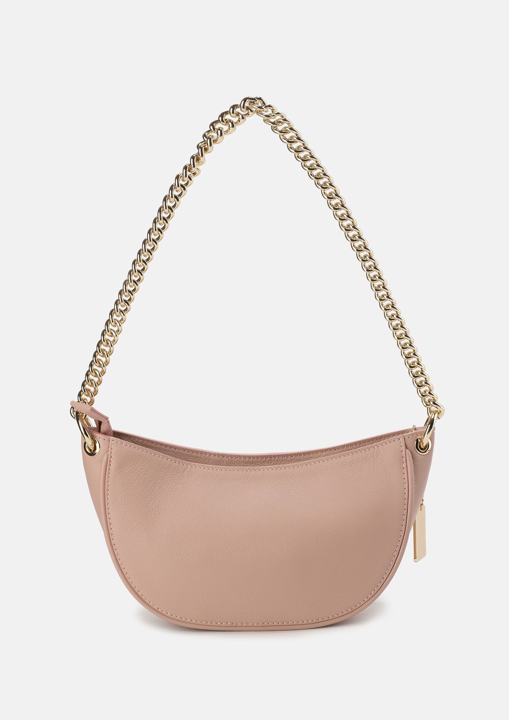 Pebble Grain Leather Half Moon Shoulder Bag – Moncrief