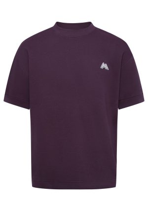 Heavy Alpine pique tee-Riskit plum-Front Heavy Pique Tee