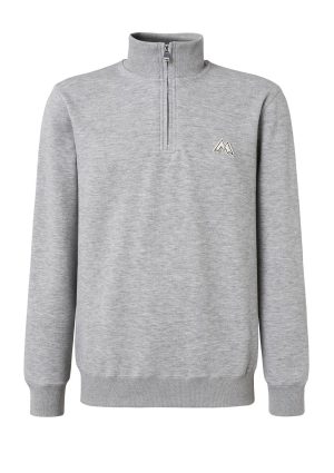 Heavy Pique Q Zip Silver Melan Heavy Pique Q Zip
