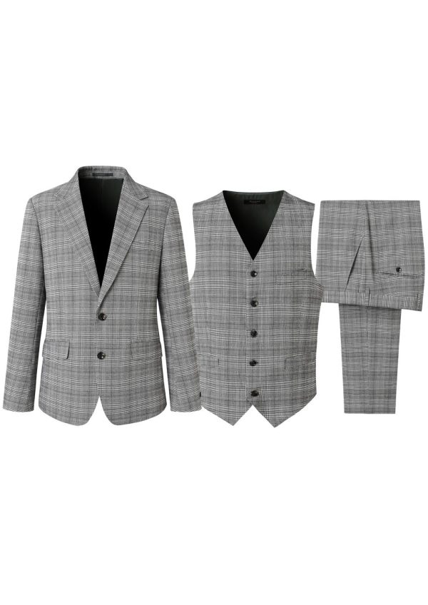 Single Breasted Wool Blend 3 Piece Suit