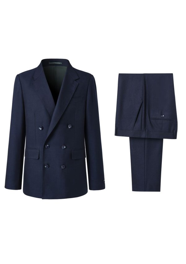Linen Blend Double Breasted Slim Fit Suit