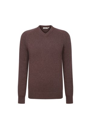 Lambswool Vee Taupe Lambswool Vee