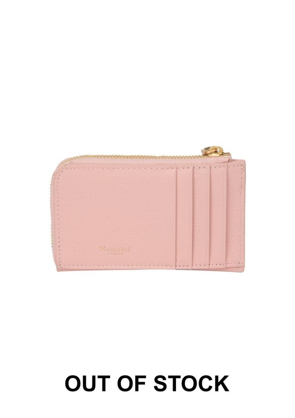 Italian Leather Zip Top Cardholder