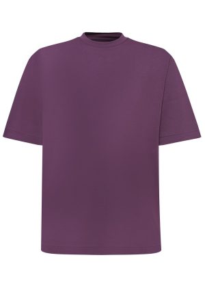 Lux Relaxed Tee-Riskit Plum-Front Lux Relaxed Tee