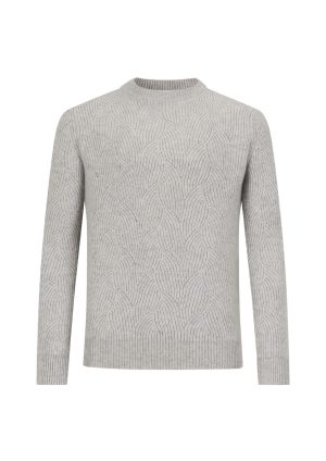 Moncrief Gold Cashmere Pattern Crew-Silver Melan Cashmere Pattern Crew