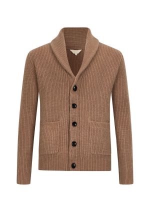 Moncrief Gold Cashmere Shawl-Beige Cashmere Shawl Cardigan
