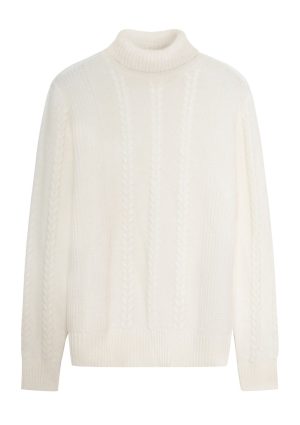 Moncrief Gold Cashmere Waffle Roll--Winter White Cashmere Waffle Roll