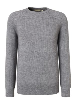 Moncrief Gold M Rib Crew- Grey Melange M Rib Crew