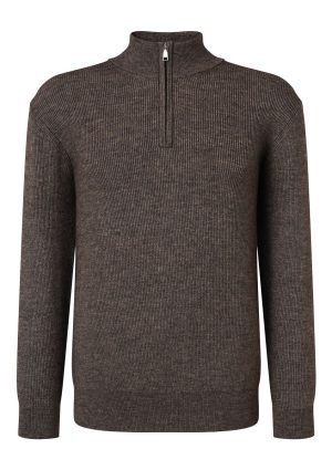 Moncrief Gold M Rib Q Zip-Coco Mel M Rib Q Zip
