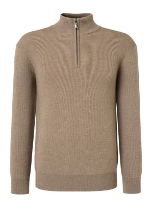 Moncrief Gold M Rib Q Zip-Mushroom M Rib Q Zip