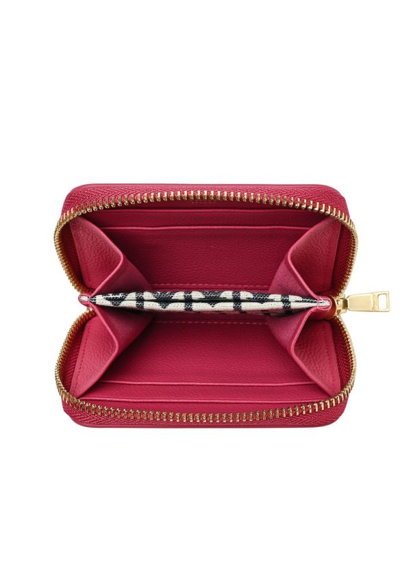 Italian Leather Small Zip Around Purse