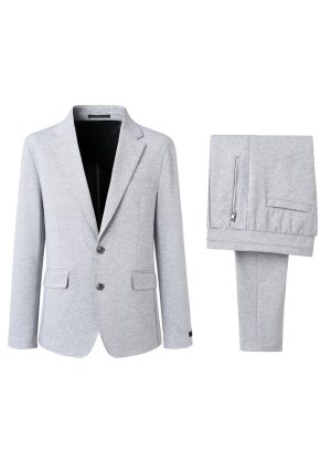 Single Breasted Flat Pocket Suit With Zip Pocket Trouser