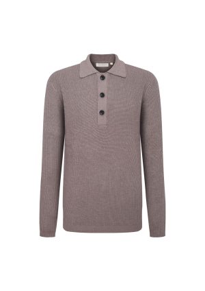 Rugby Knit Polo Mushroom Mel Rugby Knit Polo
