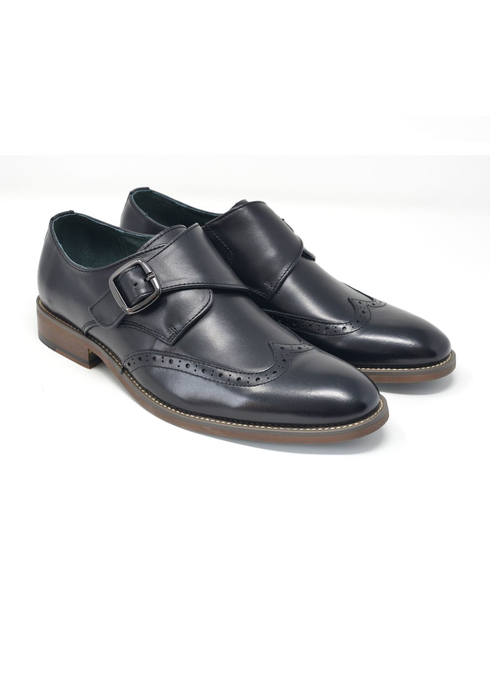 Smooth Leather Brogue Monk Shoe – Moncrief