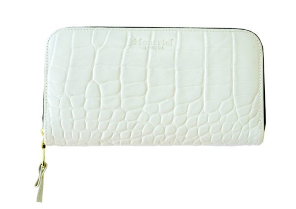 WhitePurse-2 Ladies Zip Around Wallet