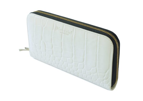 WhitePurse-3 Ladies Zip Around Wallet
